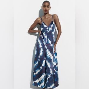 ZARA Blue Tie Dye Maxi Slip Dress - Size M - L